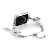 Bead Bracelet Metal Watch Band For Apple Watch Ultra 2 49mm(Silver Owl)