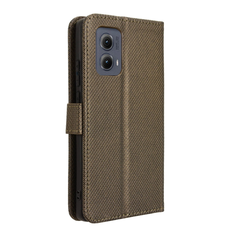 For Motorola Edge 2024 5G Diamond Texture Leather Phone Case(Brown)