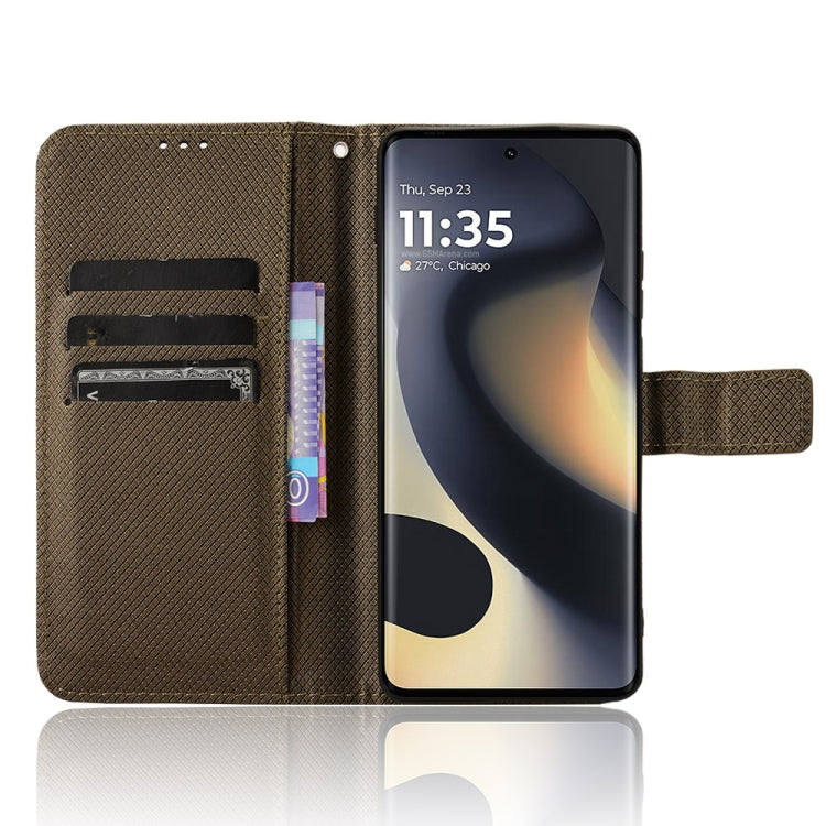 For Motorola Edge 2024 5G Diamond Texture Leather Phone Case(Brown)