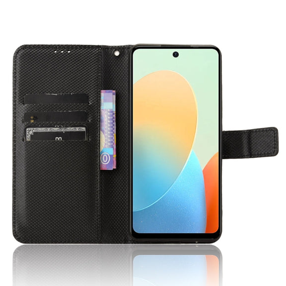 For Tecno Spark Go 2024 Diamond Texture Leather Phone Case(Black)