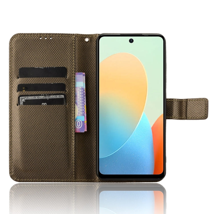 For Tecno Spark Go 2024 Diamond Texture Leather Phone Case(Brown)