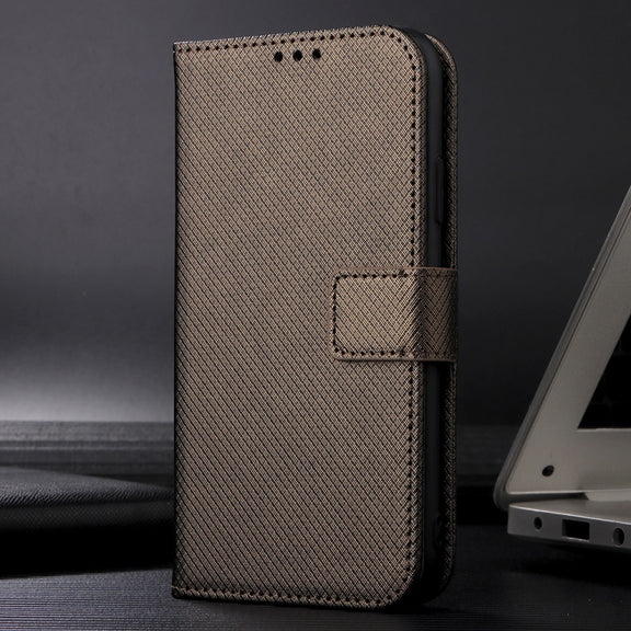 For Google Pixel 9 Pro Diamond Texture Leather Phone Case(Brown)