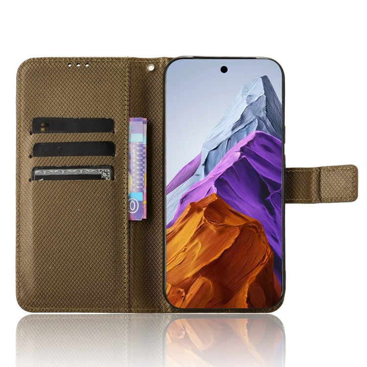 For Google Pixel 9 Pro Diamond Texture Leather Phone Case(Brown)