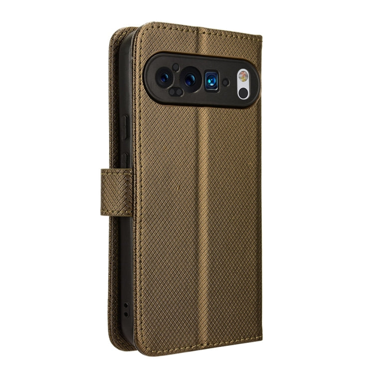 For Google Pixel 9 Diamond Texture Leather Phone Case(Brown)