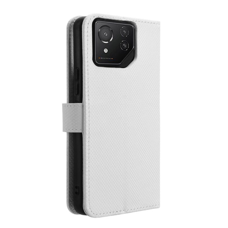 For Asus ROG Phone 8 Diamond Texture Leather Phone Case(White)