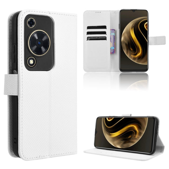 For Huawei nova Y72 4G Diamond Texture Leather Phone Case(White)