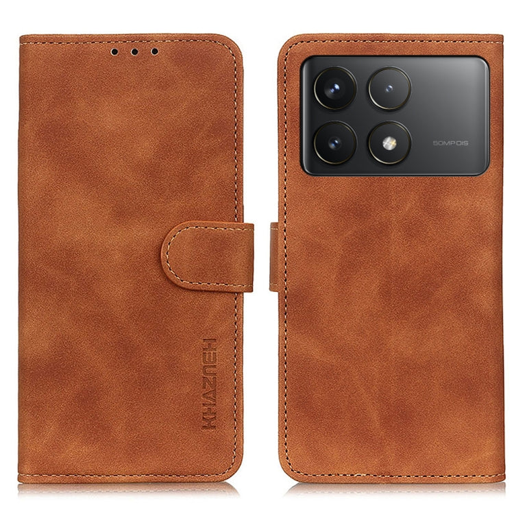 For Xiaomi Redmi K70 5G / K70 Pro 5G KHAZNEH Retro Texture Flip Leather Phone Case(Brown)