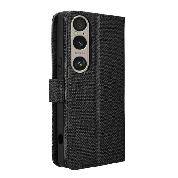 For Sony Xperia 1 VI 2024 Diamond Texture Leather Phone Case(Black)