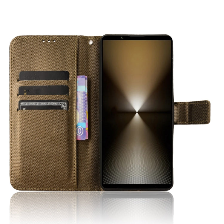 For Sony Xperia 1 VI 2024 Diamond Texture Leather Phone Case(Brown)