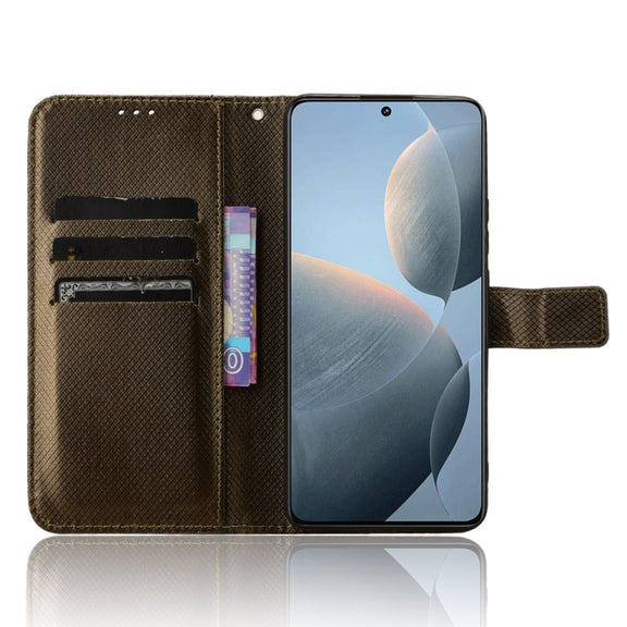 For Xiaomi Redmi K70 / K70 Pro Diamond Texture Leather Phone Case(Brown)