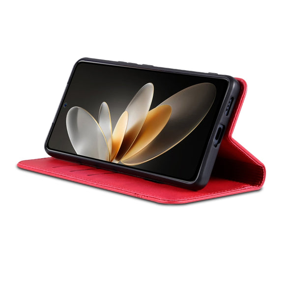 For Huawei Pura 70 Fine Hole AZNS Magnetic Calf Texture Flip Leather Phone Case(Red)