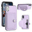 For iPhone X / XS Shockproof Leather Phone Case with Card Holder(Purple) - More iPhone Cases by PMC TechLife | Online Shopping South Africa | PMC TechLife