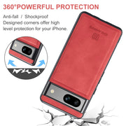 For Google Pixel 7A DG.MING M1 Series 3-Fold Multi Card Wallet + Magnetic Phone Case(Red)