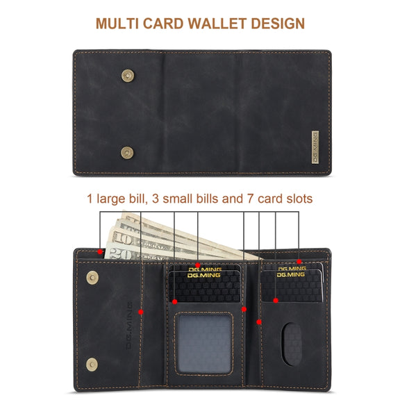 For Google Pixel 8A DG.MING M1 Series 3-Fold Multi Card Wallet + Magnetic Phone Case(Black)