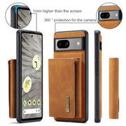 For Google Pixel 8A DG.MING M1 Series 3-Fold Multi Card Wallet + Magnetic Phone Case(Brown)