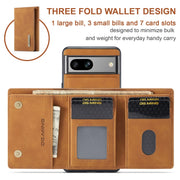 For Google Pixel 8A DG.MING M1 Series 3-Fold Multi Card Wallet + Magnetic Phone Case(Brown)