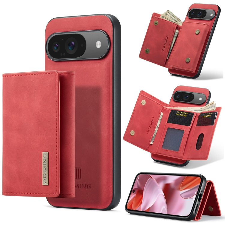 For Google Pixel 9 / 9 Pro DG.MING M1 Series 3-Fold Multi Card Wallet + Magnetic Phone Case(Red)