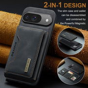 For Google Pixel 9 / 9 Pro DG.MING M2 Series 3-Fold Multi Card Bag + Magnetic Phone Case(Black)