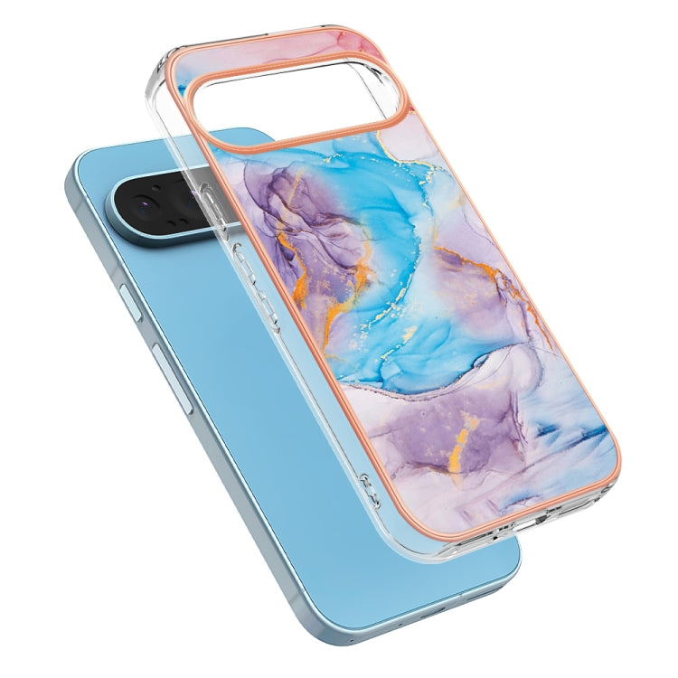 For Google Pixel 9 / 9 Pro Electroplating IMD TPU Phone Case(Blue Marble)