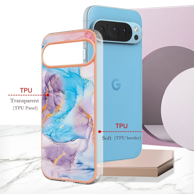 For Google Pixel 9 / 9 Pro Electroplating IMD TPU Phone Case(Blue Marble)