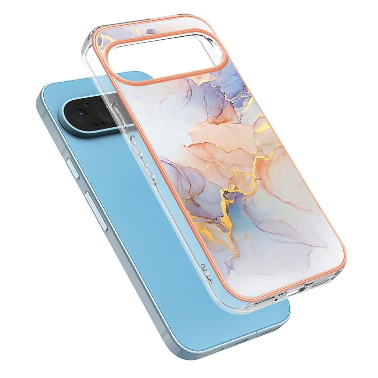 For Google Pixel 9 / 9 Pro Electroplating IMD TPU Phone Case(White Marble)