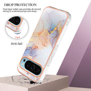 For Google Pixel 9 / 9 Pro Electroplating IMD TPU Phone Case(White Marble)