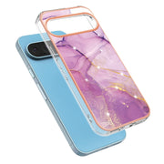 For Google Pixel 9 Pro XL Electroplating Marble Dual-side IMD Phone Case(Purple 001)