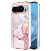 For Google Pixel 9 Pro XL Electroplating Marble Dual-side IMD Phone Case(Rose Gold 005)