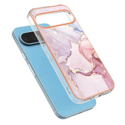 For Google Pixel 9 Pro XL Electroplating Marble Dual-side IMD Phone Case(Rose Gold 005)