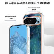 For Google Pixel 9 / 9 Pro Electroplating Marble Dual-side IMD Phone Case(Green 017)