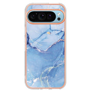 For Google Pixel 9 / 9 Pro Electroplating Marble Dual-side IMD Phone Case(Blue 018)