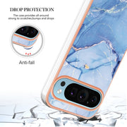 For Google Pixel 9 / 9 Pro Electroplating Marble Dual-side IMD Phone Case(Blue 018)