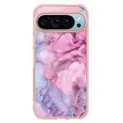 For Google Pixel 9 / 9 Pro Electroplating Marble Dual-side IMD Phone Case(Pink 013)
