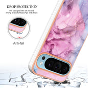 For Google Pixel 9 / 9 Pro Electroplating Marble Dual-side IMD Phone Case(Pink 013)