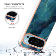 For Google Pixel 9 Pro XL Electroplating Marble Dual-side IMD Phone Case(Green 017)