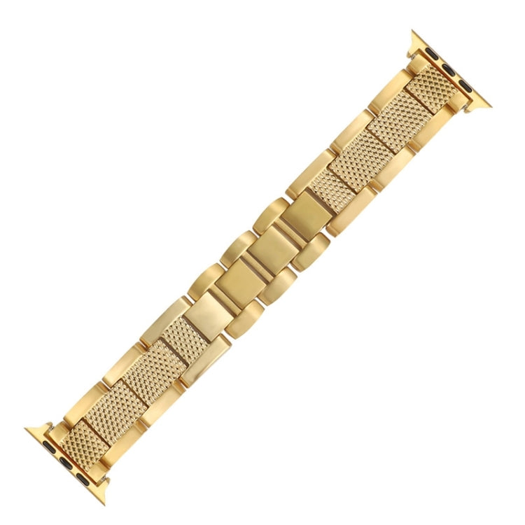Plaid Metal Watch Band For Apple Watch Series 10 42mm(Gold)