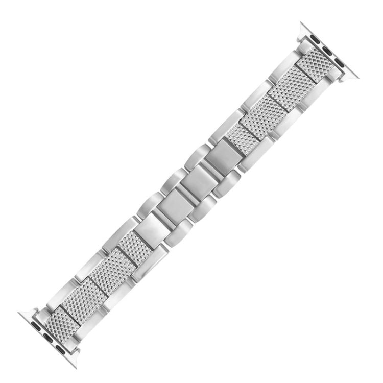 Plaid Metal Watch Band For Apple Watch Series 10 42mm(Silver)