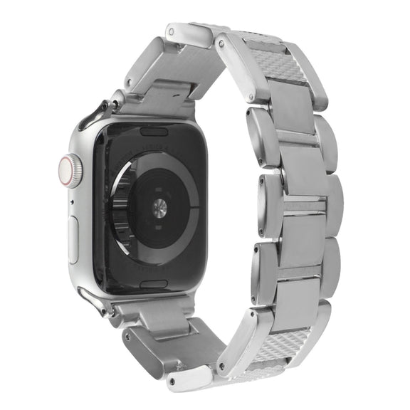 Plaid Metal Watch Band For Apple Watch Series 10 42mm(Silver)
