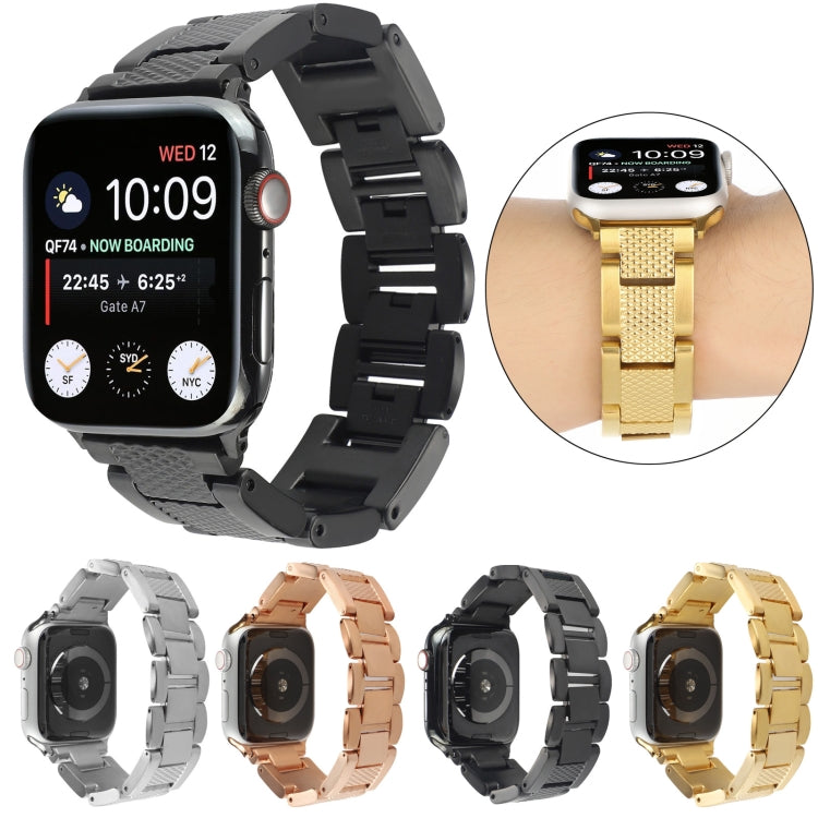 Plaid Metal Watch Band For Apple Watch Series 10 46mm(Gold)