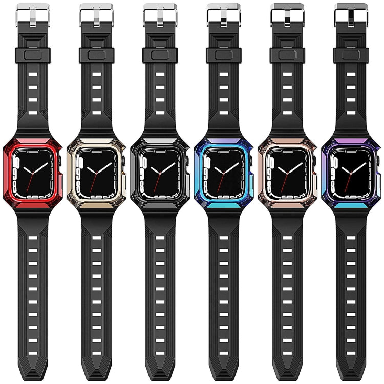 Armor Case Integrated TPU Watch Band For Apple Watch Series 10 42mm(Rose Gold)