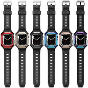 Armor Case Integrated TPU Watch Band For Apple Watch Series 10 42mm(Rose Gold)