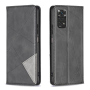 For Xiaomi Redmi Note 12S 4G / Note 11  Rhombus Texture Magnetic Leather Phone Case(Black)