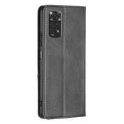 For Xiaomi Redmi Note 12S 4G / Note 11  Rhombus Texture Magnetic Leather Phone Case(Black)
