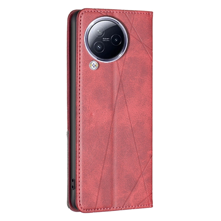 For Xiaomi Civi 3 5G Rhombus Texture Magnetic Leather Phone Case(Red)