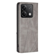 For Xiaomi Redmi Note 13 Rhombus Texture Magnetic Leather Phone Case(Grey)