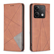 For Xiaomi Redmi Note 13 Rhombus Texture Magnetic Leather Phone Case(Brown) - Xiaomi Cases by PMC TechLife | Online Shopping South Africa | PMC TechLife | Buy Now Pay Later Mobicred
