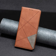 For Xiaomi Redmi Note 13 Rhombus Texture Magnetic Leather Phone Case(Brown)