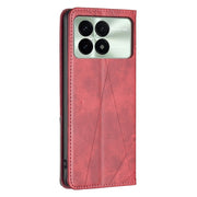 For Xiaomi Redmi K70E Rhombus Texture Magnetic Leather Phone Case(Red)