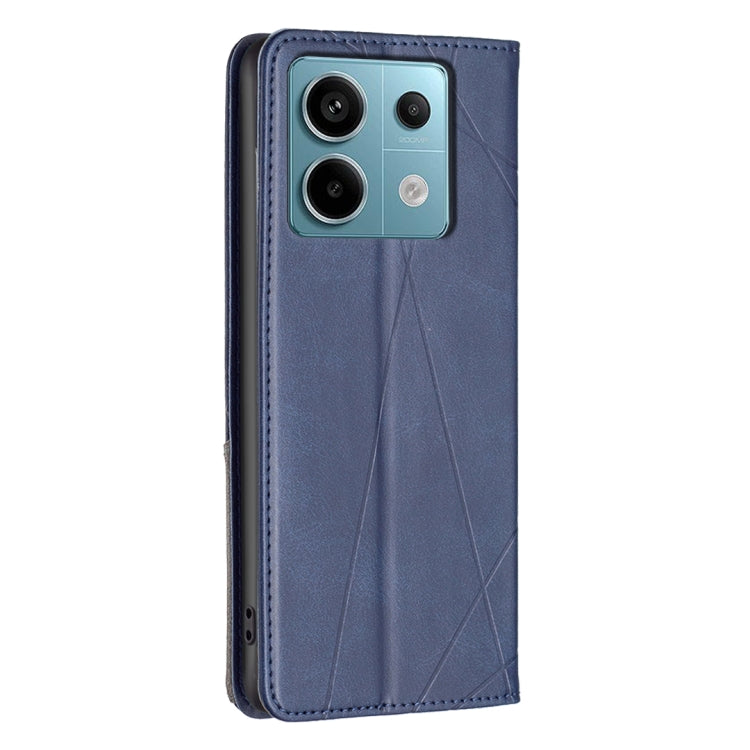 For Xiaomi Redmi Note 13 Pro 4G Global Rhombus Texture Magnetic Leather Phone Case(Blue)