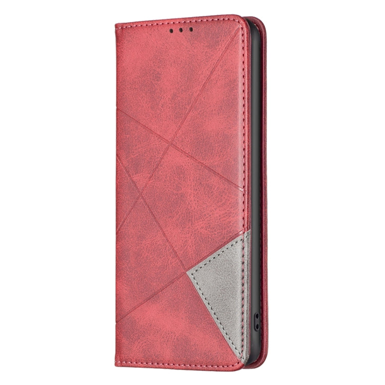 For Xiaomi Redmi A3 Rhombus Texture Magnetic Leather Phone Case(Red)